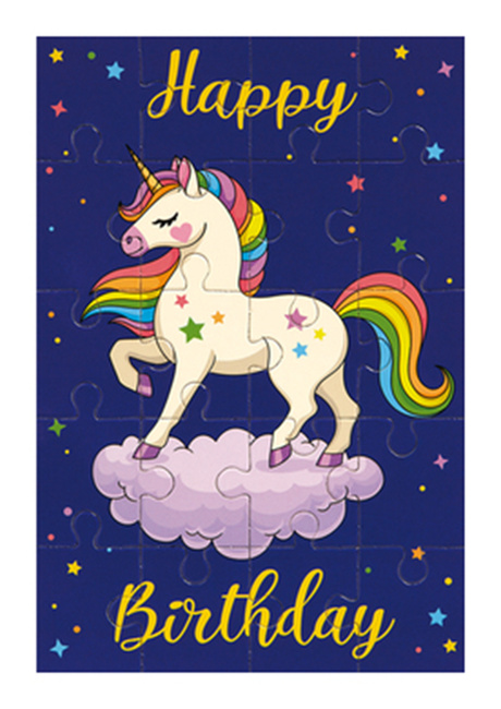 Karte Kindergeburtstag Einhorn Puzzle