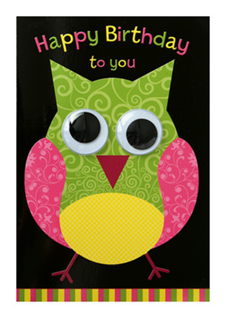 Karte Kindergeburtstag Eule Happy Birthday