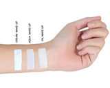Cream, Aqua und Oil Make-up im Vergleich in weiss