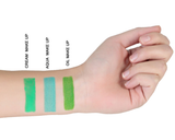 Cream, Aqua und Oil Make-up im Vergleich in Grün