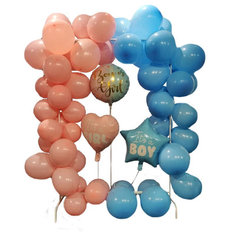 Gender Reveal Ballongirlanden Set mit Ständer