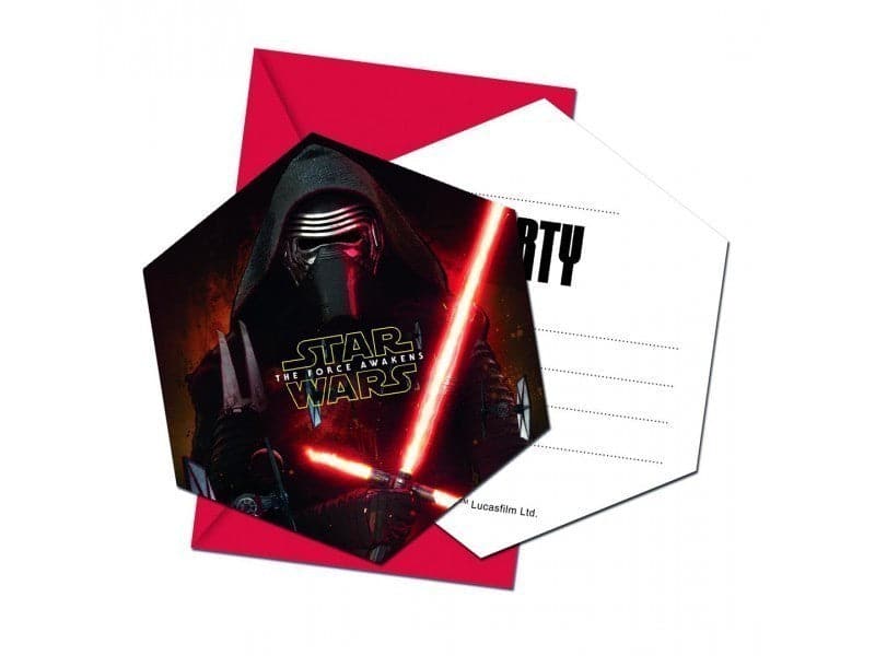 Star Wars Einladungkarte + Umschlag (6 Stücke)