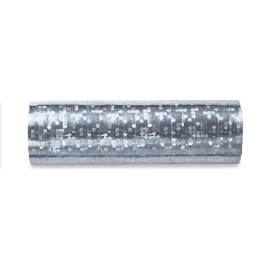 Holografische Luftschlangen silber 3,8m