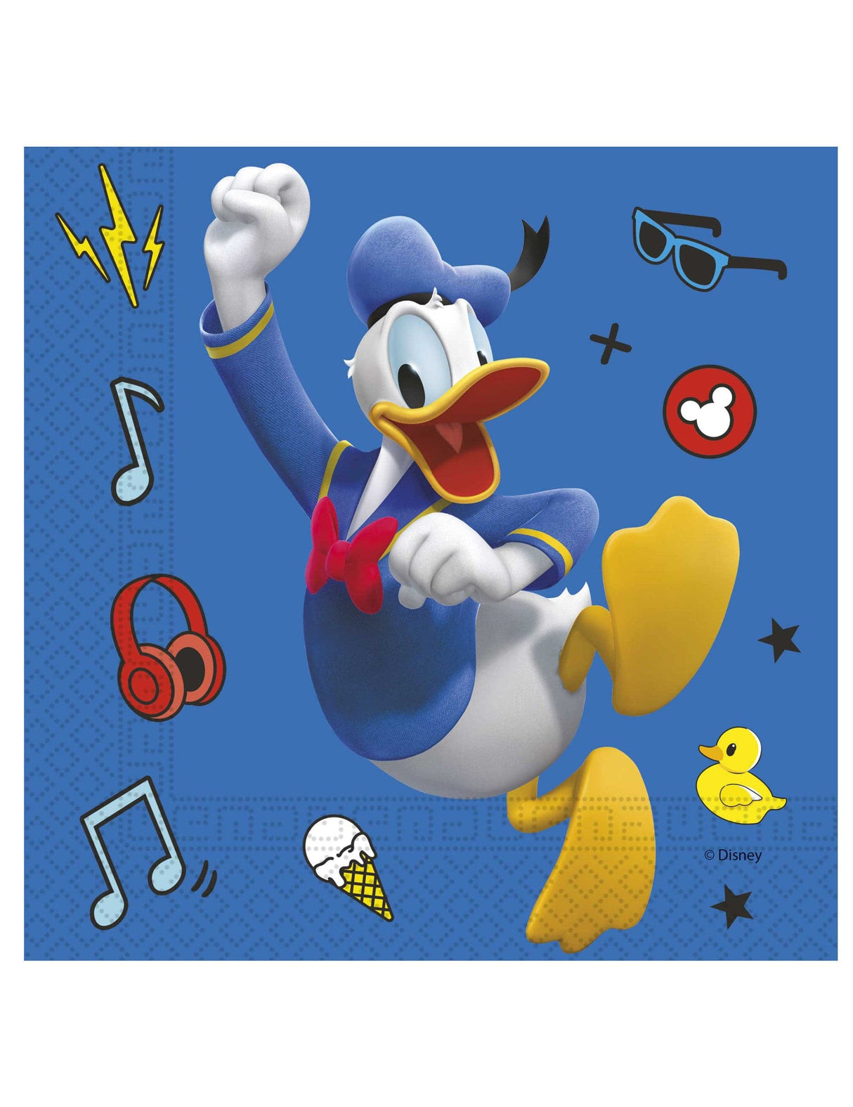 Servietten Donald Duck 33cm x 33cm, Pastell blau (20 Stk.)